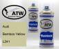 Preview: Audi, Bamboo Yellow, L241: 400ml Sprühdose + 400ml Klarlack - Set, von ATW Autoteile West.